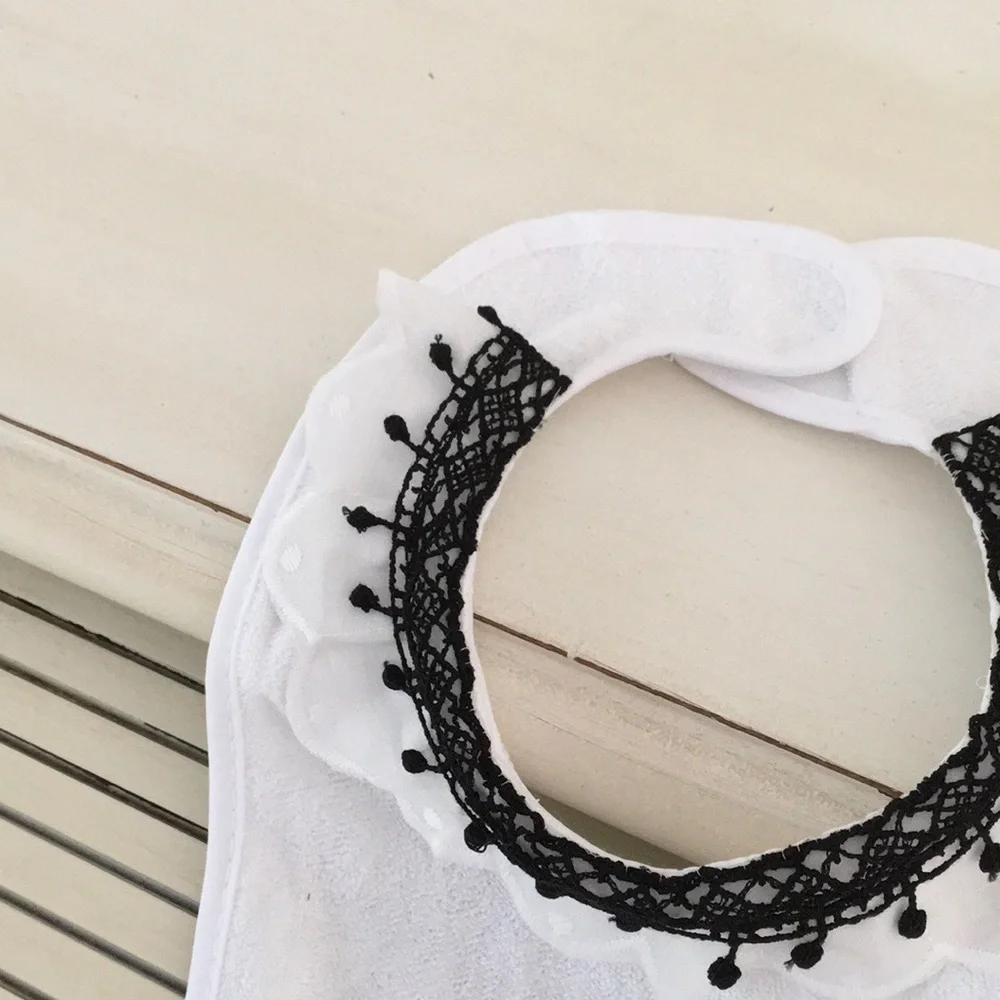 Embroidered “H” White Terrycloth Personalized Brand New Girl Bib Baby Gift